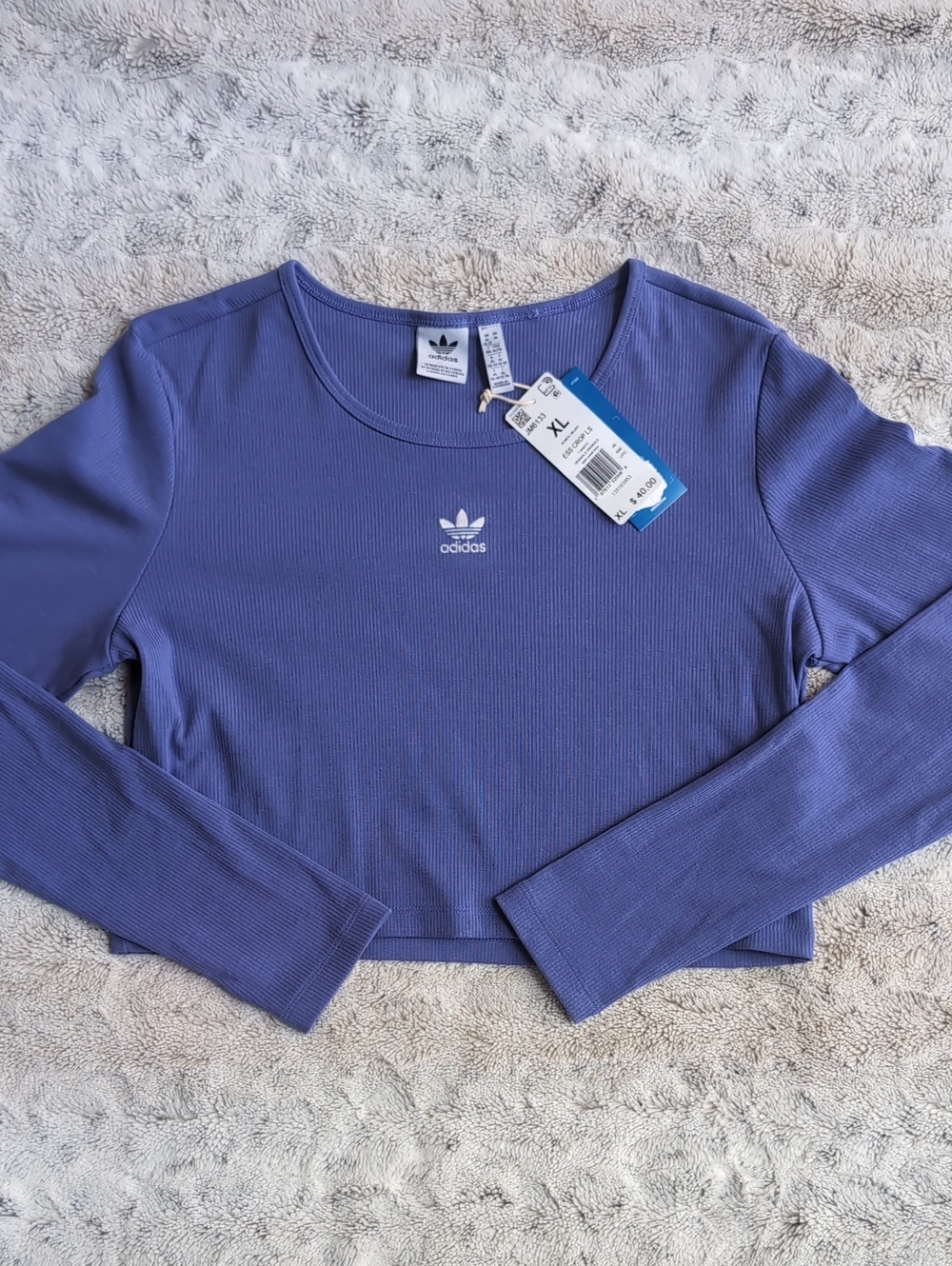 adidas Originals Essentials Ribbed Cropped Long-Sleeve Top